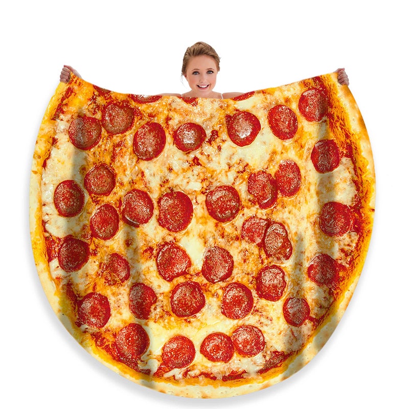 moonysweet Pizza Blanket for Adult and Kids Novelty Food Adult Size Funny Realistic Throw Fuzzy Fleece Flannel Teens Boys and Girls 60 inches - Image 1